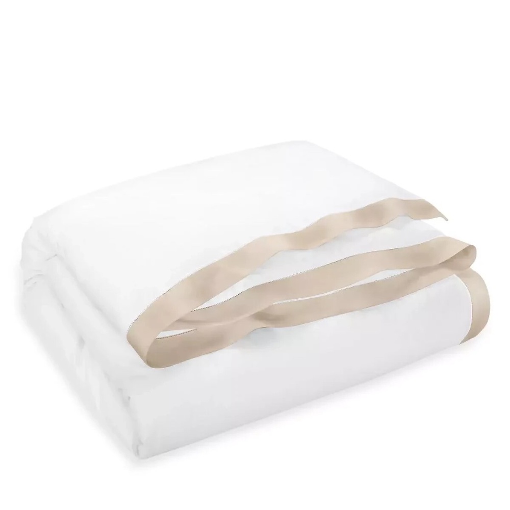 Ralph Lauren RL 624 Organic Cotton Sateen Border King Duvet Cover Coastal Sand